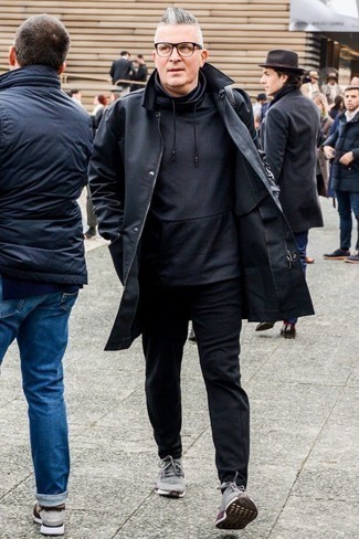 Black Raincoat Outfits For Men: 