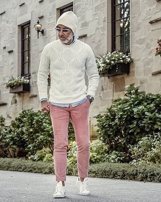 Pink Chinos Outfits: 