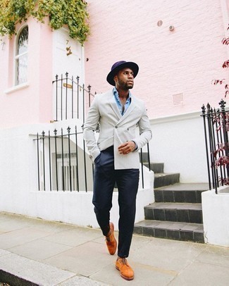Tobacco Suede Derby Shoes Outfits: 