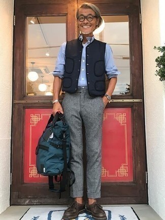 Teal Canvas Backpack Outfits For Men: 