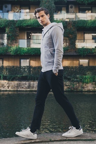 Grey Hoodie Outfits For Men: 