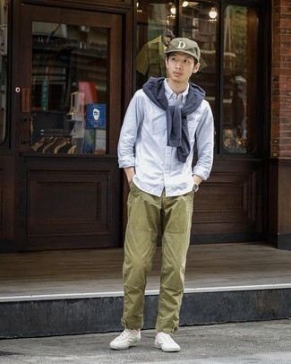 Olive Baseball Cap Outfits For Men: 
