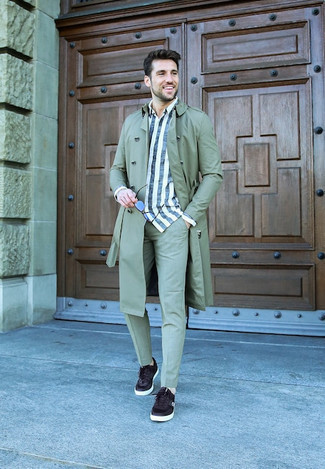 Mint Trenchcoat Outfits For Men: 