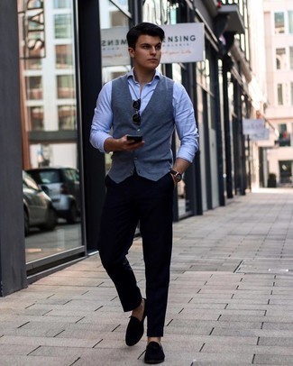 Charcoal Waistcoat Summer Outfits: 