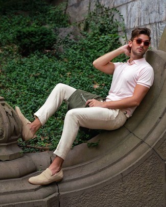 Beige Suede Loafers Outfits For Men: 