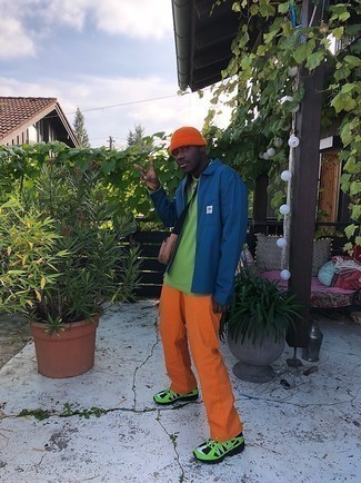 Orange Beanie Outfits For Men: 