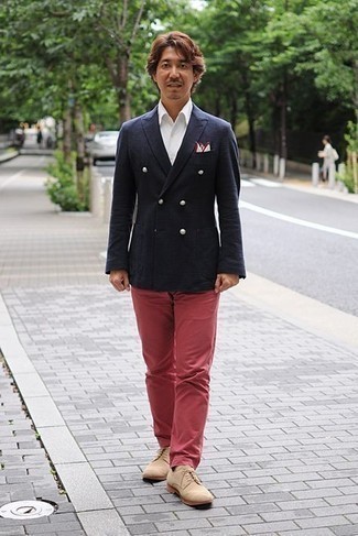 White and Red Pocket Square Outfits: 