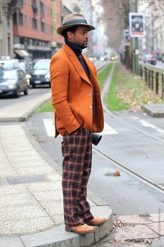 Orange Blazer Outfits For Men: 