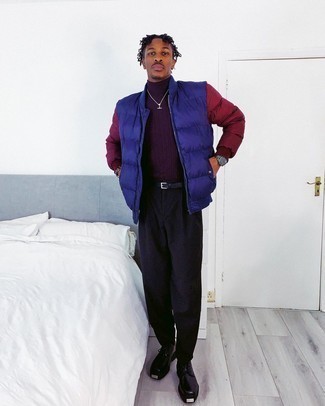 Violet Bomber Jacket Outfits For Men: 