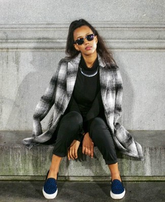 White Plaid Coat Outfits For Women: 