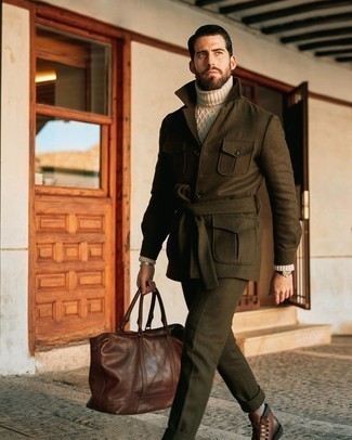 Olive Wool Field Jacket Outfits: 