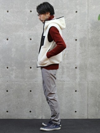 White Gilet Outfits For Men: 