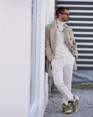 Beige Overcoat Outfits After 40: 