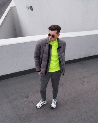 Green-Yellow Socks Outfits For Men: 
