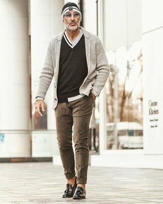 Grey Knit Blazer Outfits For Men: 