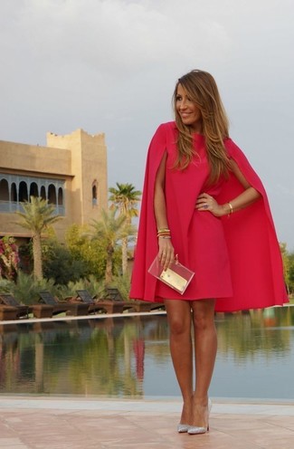 Hot Pink Shift Dress Outfits: 