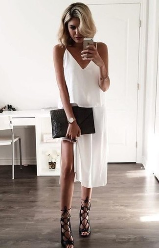 White Cami Dress Outfits: 