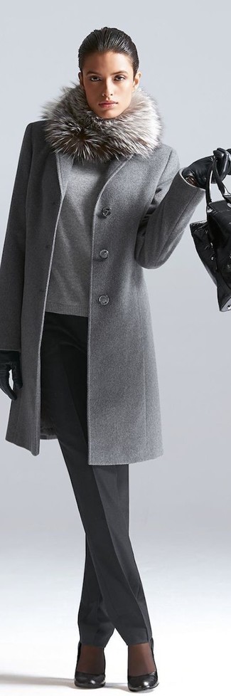 Grey Hooded Dust Coat