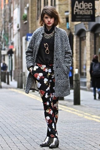 Andrea Marques Floral Printed Straight Trousers