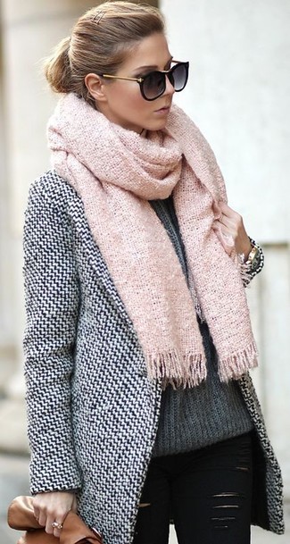 Bmc Solid Pink Color Warm Chunky Infinity Loop Crochet Knitted Scarf