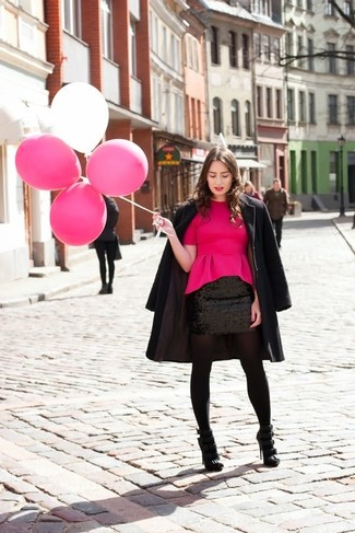 Black Tights with Pink Blouse Outfits (3 ideas & outfits)