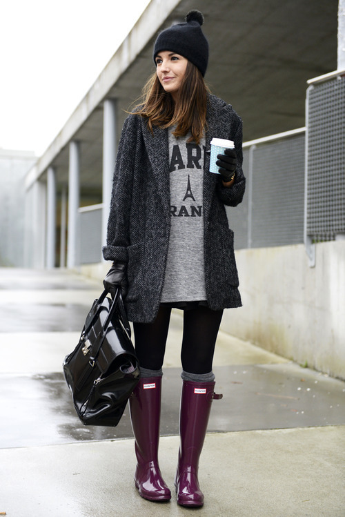 cute black rain boots