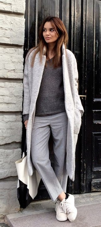 Grey Wool Dress Pants Outfits For Women (15 ideas & outfits