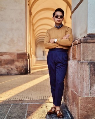 Modern Fit Wool Mohair Trousers