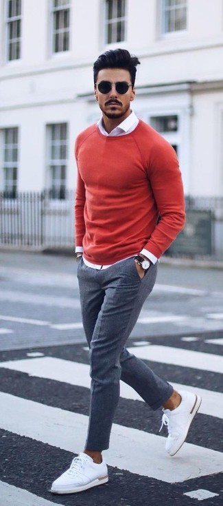 Red Dress Shirt with Grey Pants Outfits For Men 10 ideas  outfits   Lookastic