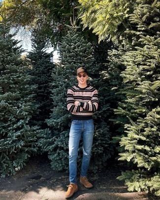 Native Youth Knit Fair Isle Crew Neck Sweater