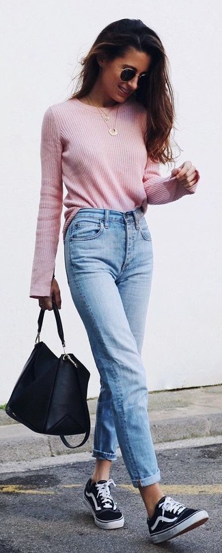 pink top jeans