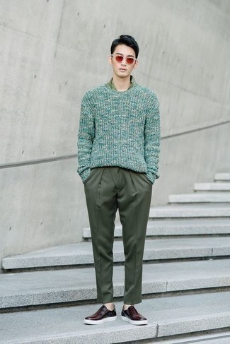 Green Intarsia Sweater