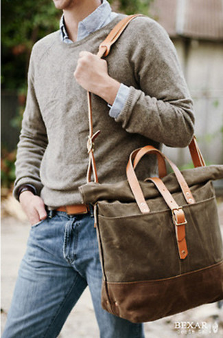 Brown Leather Belt Wdouble Keep