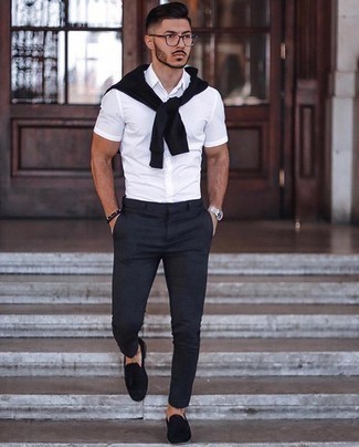 Black Mixed Shirts Easy Trousers