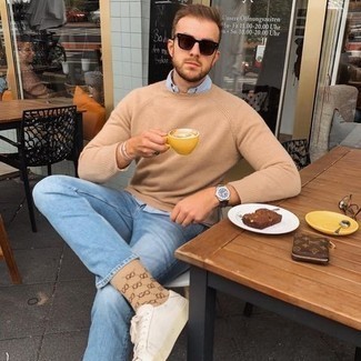 Yellow Brown Knit Sweater