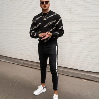 Black Paris Jacquard Sweater