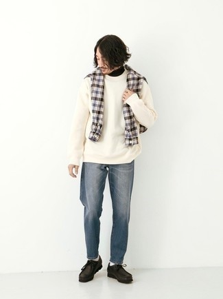 Cotton Cashmere Crew Sweater In Tan Burrow At Nordstrom