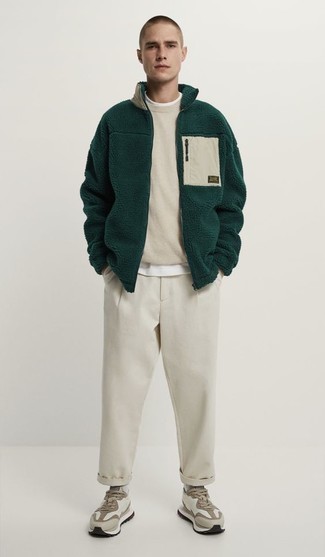 Green Sherpa Fleece Jacket