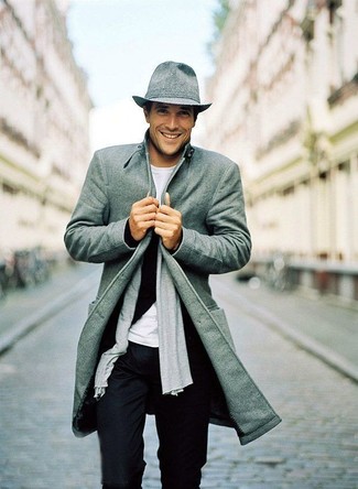 Grey Hat Outfits For Men: 