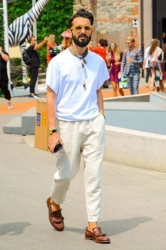 White Piero Trousers