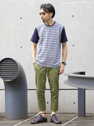 Comme Des Garons Homme Plus Side Panelled Checkered T Shirt