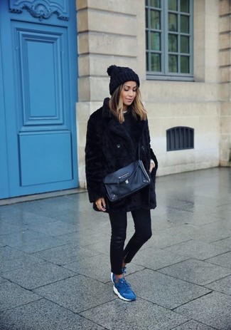 Black Knit Beanie Outfits For Women: 