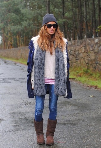 Navy Parka Outfits For Women: 