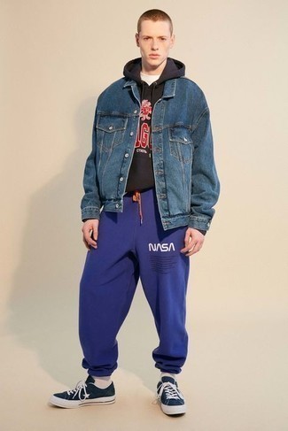 Violet Sweatpants Outfits For Men: 