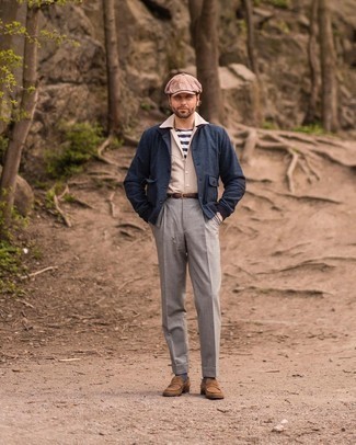 Beige Flat Cap Outfits For Men: 