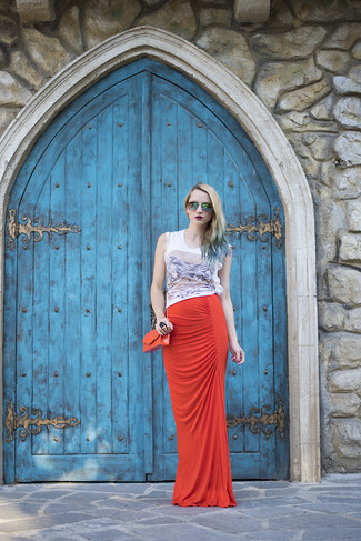 Long skirt in viscose fabric flower - Womens - Oddsailor.com