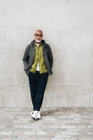 Navy Chinos Outfits After 50: 