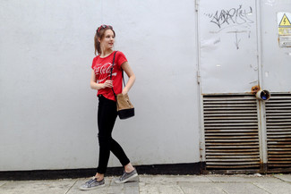 Oversized Cola Printed Cotton T Shirt