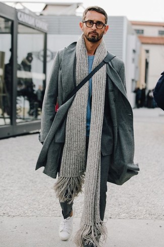 Grey Overcoat Outfits: 