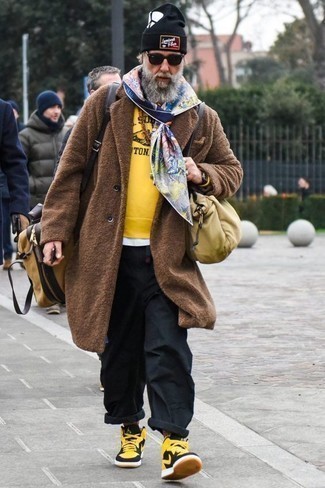 Brown Fur Coat Outfits For Men: 